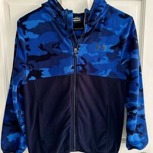 Under Armour hooded fleece zip up, sz YMD